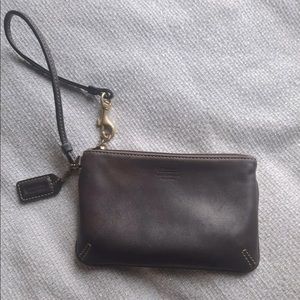 COACH Brown Leather Wristlet